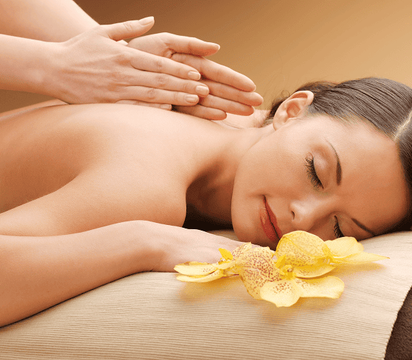 picture happy beautiful woman massage salon